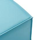 Modway Saybrook Outdoor Patio Upholstered Sectional Sofa Ottoman - Turquoise-Non-Marking Foot Caps