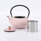 Minimal Enamelled Cast Iron Teapot - Sakura Pink - 0.6 L-Perfect for brew the team and boil water with it