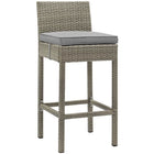 Modway - Conduit Terrasse extérieure Rotin en osier Tabouret de bar - Gris clair-Tabouret de bar extérieur moderne