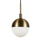 Hudson&Canal - Suspension Orb de 20 cm de large avec abat-jour en verre - Laiton/blanc lait-Conçu pour une ampoule à incandescence de 60 W - ampoule LED de 9 W, ampoule fluorescente (CFL) de 13 W ou ampoule LED à ballast automatique de 9 W, ampoule à culot E26, ampoule non incluse