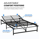 MotionGrey King Adjustable Bed Frame - Electric Bed Base with Wired Remote & Head/Foot Adjustment - Queen - Black-Built with durable carbon steel to support up to 600 lb, ensuring long-lasting stability and reliable performance