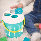 Miniland Feel to Learn: Shape Sorting Bucket - Turquoise - Set of 18-All the pieces are made of recycled and recyclable materials, which reduces their environmental impact.