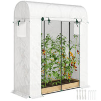 Outsunny - serre en polycarbonate 8 pi x 16 pi x 7 pi- Le cadre en acier galvanisé assure la stabilité  
