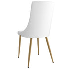 !nspire - Ensemble de 2 chaises d’appoint contemporaines en similicuir et métal, blanc-Pattes de metal avec fini dore brosse