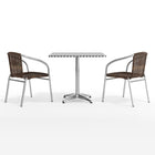 Flash Furniture – Table carrée de 31,5 po en aluminium avec 2 sièges en rotin, intérieur/extérieur (TLH32SQ020CHR2)-Assemblage nécessaire