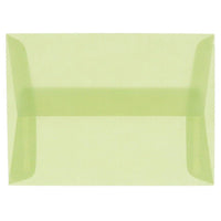 JAM Paper - Enveloppes d'invitation en vélin translucide A1 à 4 barres - 3,625 po x 5,125 po - Vert feuille - paquet de 25 (1591611)-Couleur : vert feuille translucide.
