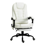 Vinsetto 7-Point Vibration Massage Office Chair with Swivel Wheels - White-7 vibration massage points to relax your body