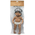 Miniland Baby Doll Hispanic Boy With Hearing Aid 15'' - Polybagged-Articulated arms and legs
