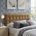 Modway Lily Vegan Leather Full Size Headboard - Toast-Biscuit Tufted Design