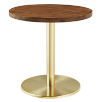 Modway - Viva Manche Bois d’acacia Table d’appoint - Chêne clair en laiton-Plateau de table en bois d’acacia