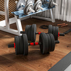 Soozier - Haltères réglables 2-en-1 44 lb-Exerce et renforce le haut et le bas du corps 