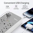 ShoppingAll Huntkey Multi Plug Outlet Extender Surge Protector Splitter with 6 Outlets and 3 USB Ports - 2 Pack-Supports up to 125V, 15A, and 1875W for household electronics, workstations, and charging needs