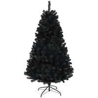 HOMCOM 6' Artificial Christmas Tree with Auto Open - Steel Base - Black-6ft/1.8m tall in a wide shape, providing a healthy, natural look 