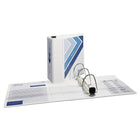 Avery Heavy Duty View Binder, 5" Sized One Touch Locking D Ring,  White, (79706)-PVC Free polypropylene, linen pattern