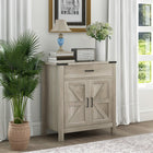 HOMCOM 30.5" L Sideboard Buffet Cabinet - Grey-Made from solid particleboard and MDF with a 0.8" (2.1 cm) thick top for extra strength