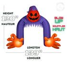 GEMMY - Arche gonflable d'Halloween en forme de citrouille avec lumières tourbillonnantes-Pour usage intérieur et extérieur