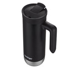Contigo - Superior Tasse de voyage en acier inoxydable - 20 oz - réglisse-Boire sans fuites : le couvercle unique SNAPSEAL s'ouvre pour boire et se clipse vers le bas pour verrouiller le couvercle fermé pour un voyage étanche