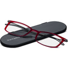 ThinOptics Reader with Universal Black Pod - 1.0 - Purple-18 months of materials & computational engineering reduced nonessential mass and volume to deliver the patented FrontPage: the lightest possible reading glasses with a range of 1.5-2.5x diopters.