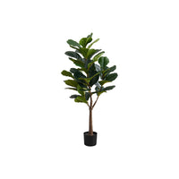 Monarch Specialties - Plante Artificielle - 47 po H - Arbre À Violons - Mis En Pot - Touche Réelle - Feuilles Vertes - Pot Noir-Ajoutez une explosion de verdure vibrante à n'importe quel étage de votre maison ou de votre bureau avec cet arbre artificiel de 47 po de haut dans un pot noir de 6 po