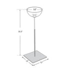 Azar Bowl Floor Display - 10" - Silver/Clear-10" Diameter bowl