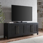 Hudson&Canal Chabot TV Stand for TV's up to 75" - Black Grain-Constructed of sturdy MDF materials in a handcrafted Black Grain finish