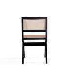 Manhattan Comfort Hamlet 17.64" Industry Chic Dining Chair - Black and Natural Cane - Set of 4-Delivered to you Fully Assembled! No Assembly Required