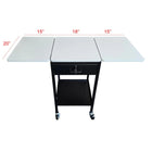 Eddie's Folding Retail Utility Cart with Locking Drawer - 48" W x 20" D-Adjustable Height Options: The cart’s height can be easily adjusted using quick-release pins, offering three settings: 35", 38-1/2", and 42", allowing for comfortable use by different users
