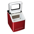 Frigidaire - Machine à glaçons portative compacte de comptoir de 40-lb avec fenêtre - Acier inoxydable rouge-Très grande capacité de 40 lb / 24 heures