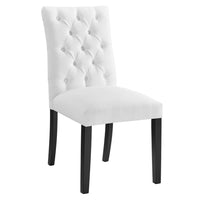 Modway Duchess Button Tufted Fabric Dining Chair - White-Button Tufted Dining Side Chair