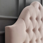 Modway - Sovereign Touffe de diamant Performance Velvet Tête de lit Queen, Rose-Rembourrage en mousse dense