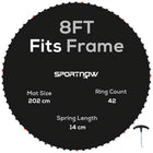 Soozier Trampoline Replacement Mat with 42 V-Hooks-Suitable for 8 ft round trampoline with 42 V-rings and 5.5" springs