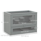 PawHut 24 Inch Hamster Cage with2 Levels - Grey-Includes a sliding door at the bottom for easy cleaning
