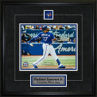 Vladimir Guerrero Jr. with Pin and Plate Toronto Blue Jays Swing - Framed Print - 18" x 18"-Premium 8x10 framed