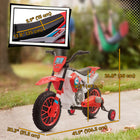 Aosom 12V Kids Electric Ride-On Dirt Bike - Red-Removable training wheels for driving practice 