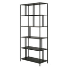 Hudson&Canal Cortland 34" Wide Rectangular Bookcase - Blackened Bronze-Top has weight capacity of 40 lbs, middle shelves can hold 40 lbs, each, lower shelf can hold 50 lbs