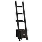 Monarch Specialties - 2765 69 po H Etagere - Espresso En Coin/Tiroir De Rangement-3 tablettes fixes au style échelle idéales pour livres et accessoires