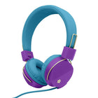 Limited Too Girls' Colourburst Foldable Headphones with Mic - Blue-Wired headset