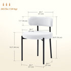 HOMCOM - Chaises de salle à manger avec pieds en acier pour cuisine - blanc crème - ensemble de 4-Les pieds en acier robuste assurent un maintien stable 