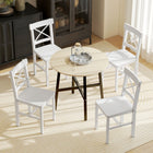 HOMCOM - Chaises de salle à manger en bois style ferme avec dossier croisé - blanc - lot de 4-Le design simple est élégant et raffiné pour s’harmoniser avec vos autres meubles