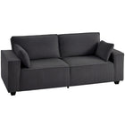 HOMCOM - Canapé 3 places en velours côtelé 86 po avec coussin à ressorts - gris foncé-Les ressorts ensachés et la mousse épaisse d'origine assurent une douceur équilibrée et un soutien durable  