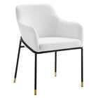 Modway - Jovi Performance Velvet Fauteuil à manger - Noir Blanc-Fauteuil à manger rétro moderne