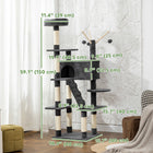 PawHut - arbre à chat grand 59 po avec poteaux à griffer en sisal - condo douillet-Construit avec une base élargie et une sangle anti-basculement pour une sécurité accrue 