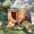 PawHut - Clapier en bois pour lapin, cage à lapin, maison pour chat d’extérieur - 20 po L x 16,5 po l x 17 po H - orange-Verrou subtil en forme de cœur, facile à manipuler tout en offrant un bel aspect extérieur 