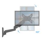 ShoppingAll Pneumatic Gas Spring Single Monitor Wall Mount - Black-Monitor can tilt from -85 degrees to +90 degrees