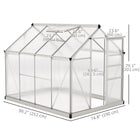 Outsunny - serre en polycarbonate - 6 pi x 8 pi x 6,6 pi - argent-Conception pratique avec une porte coulissante unique pour un accès facile  
