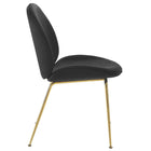 Modway - Scoop Jambe en acier inoxydable doré Performance Velvet Chaise à manger - Noir-Vintage Glamour Style