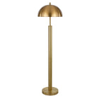 Hudson&Canal - Lampadaire York 58" de haut avec abat-jour en métal - Laiton/laiton-Design moderne du milieu du siècle pour votre salon, votre bureau, votre chambre ou votre coin lecture