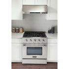 Kucht 30" KDF Series Pro Style Propane Gas Dual Fuel Range - Stainless Steel-Heavy-duty cast-iron grates allow cookware to slide smoothly between burners without lifting