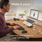 Logitech Signature Comfort M840 L Wireless Mouse - Black-Simple connections: Connect this multi-device mouse with Bluetooth pairing, then swap up to 3 devices instantly with Easy-Switch—just a tap, no dongle needed, perfect for multitasking