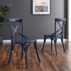 Modway Gear Dining Side Chair - Midnight Blue-Non-Marking Foot Caps